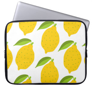 Sömlös mönster med gult färsk citron laptop fodral