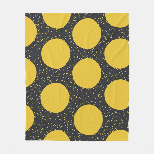 Sömlös mönster med gult polka dots fleecefilt (Framsidan)
