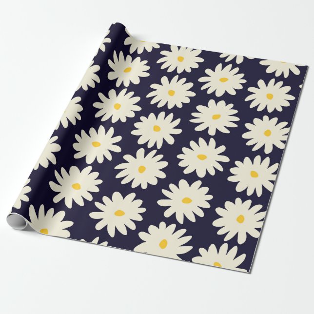 Sömlös mönster med hand plockade blommor i grädde  presentpapper (Utrullad)