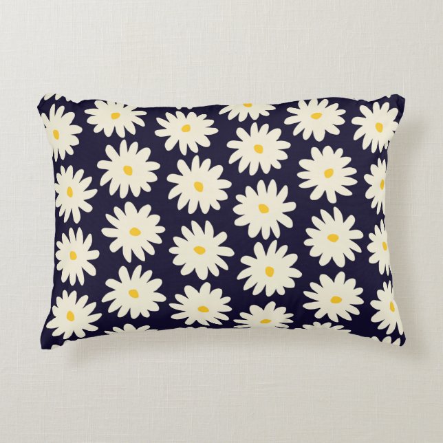 Sömlös mönster med hand plockade blommor i grädde  prydnadskudde (Framsidan)