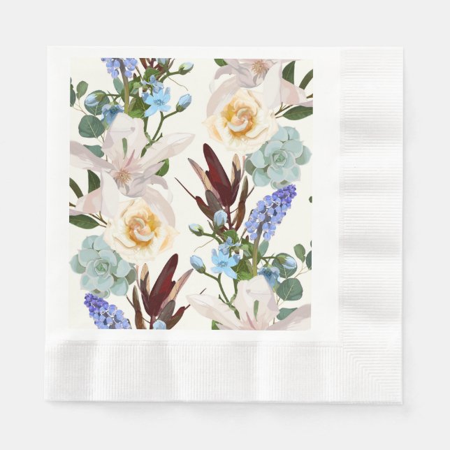 Sömlös mönster med hand plockade-blommor. pappersservett (Framsidan)