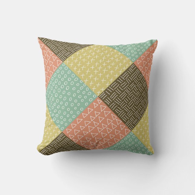  sömlös mönster med hand plockade hipster backgrou kudde (Framsida)