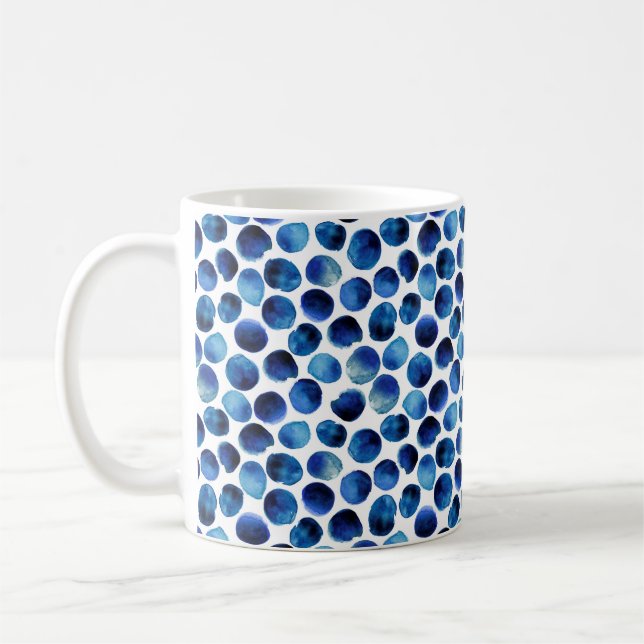 Sömlös mönster med hand plockade vattenfärgen rand kaffemugg (Vänster)