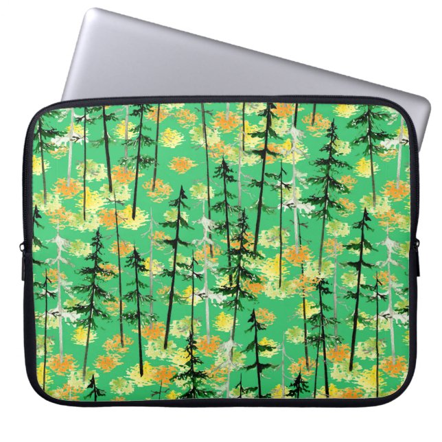 Sömlös mönster med höstskog laptop fodral (Framsidan)