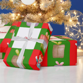 Sömlös mönster med jultemaillustration presentpapper