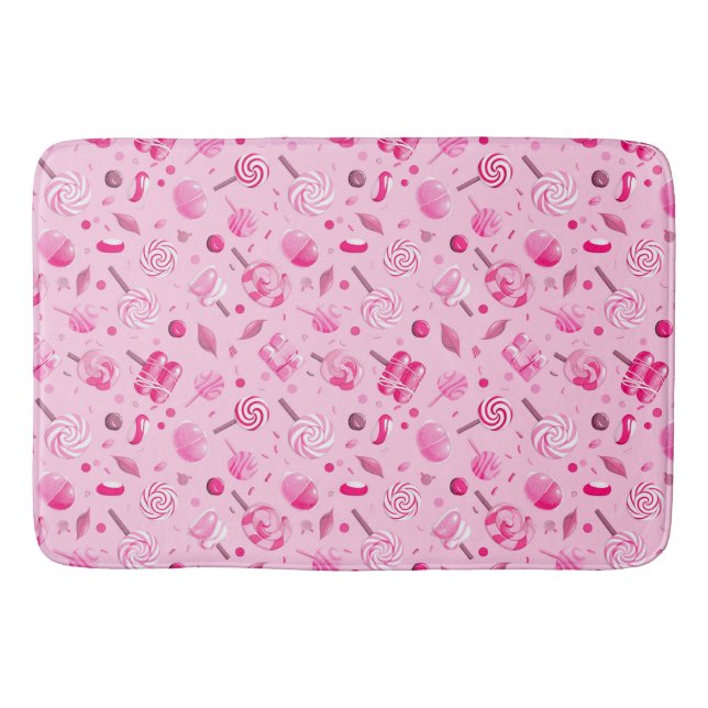 Sömlös mönster med kaner, lippor, blått bas badrumsmatta (Framsidan)