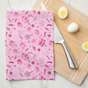 Sömlös mönster med kaner, lippor, blått bas kökshandduk