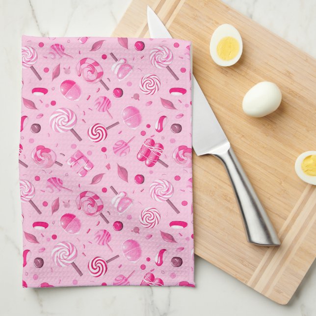 Sömlös mönster med kaner, lippor, blått bas kökshandduk (Vikt i Fjärdedel)