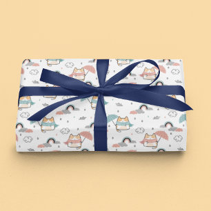 Sömlös Mönster med Kawaii Cute Cat Presentpapper