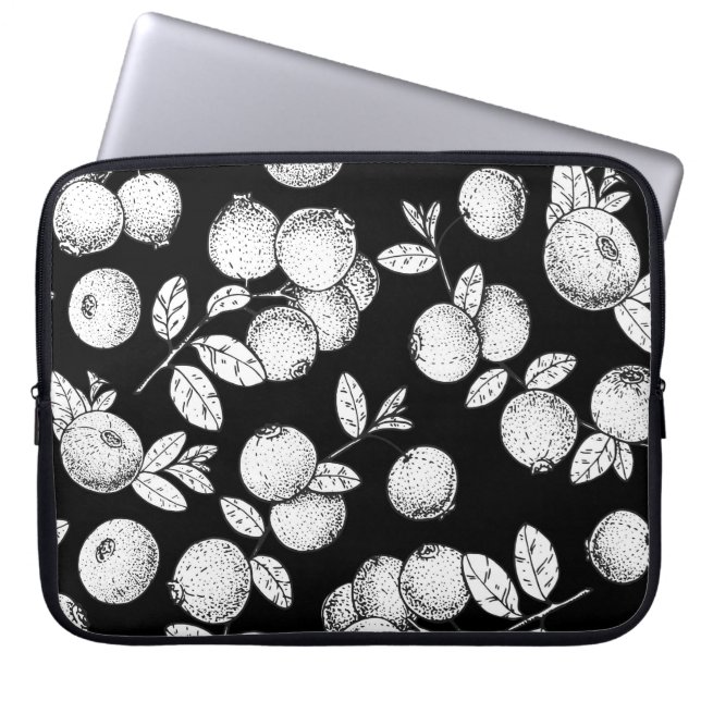 Sömlös mönster med kranbär. Hand plockade sketch Laptop Fodral (Framsidan)