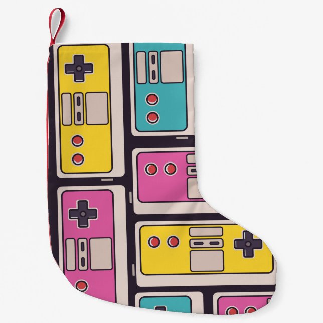 Sömlös mönster med lejsticks. Färgsjuk Liten Julstrumpa (Framsidan)