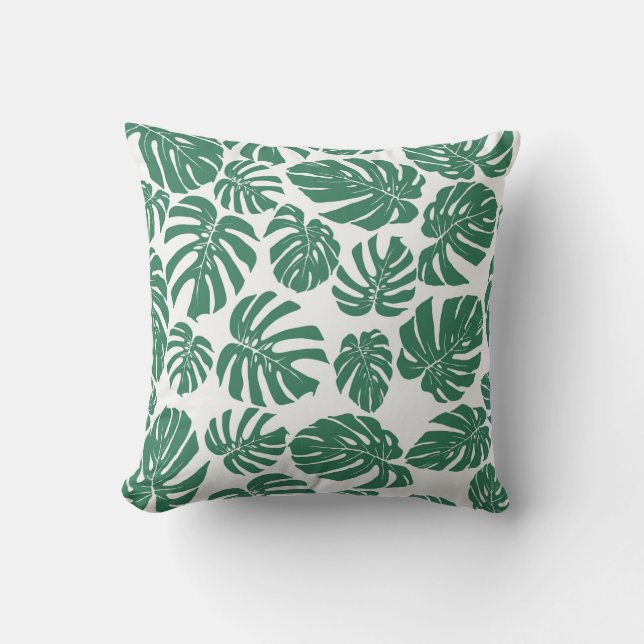 Sömlös mönster med löv av Monstera. Decorati Kudde (Framsida)