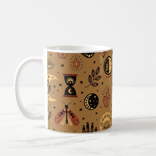 sömlös mönster med magiskt inslag kaffemugg (Vänster)