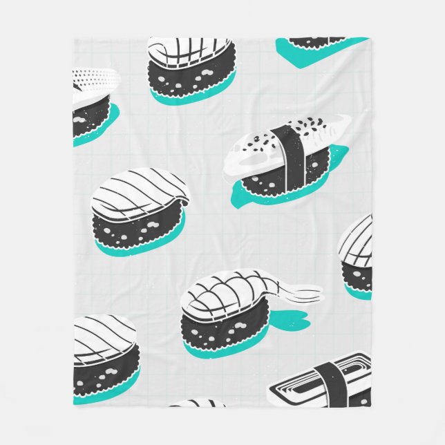 Sömlös mönster med nigiri sushi fleecefilt (Framsidan)