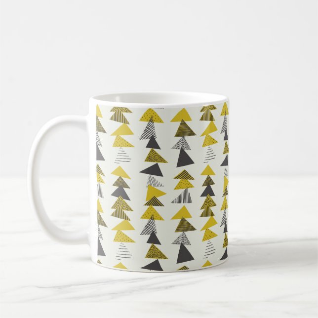 Sömlös mönster med olika trianglar i reflexer kaffemugg (Vänster)
