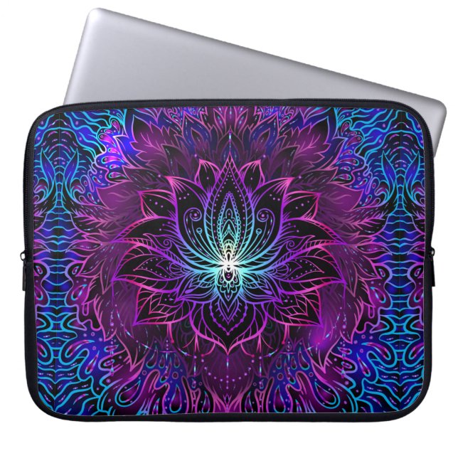 Sömlös mönster med ornate Lotus-blomma. Ayurved Laptop Fodral (Framsidan)