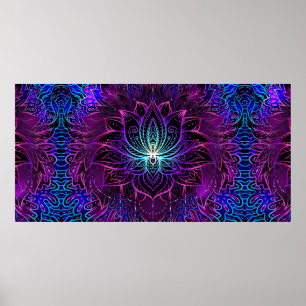 Sömlös mönster med ornate Lotus-blomma. Ayurved Poster