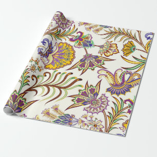 Sömlös mönster med paisley-blommigt presentpapper