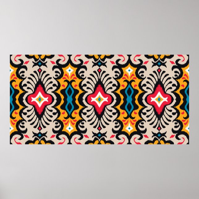 Sömlös mönster med paisley-prydnadsföremål poster (Framsidan)