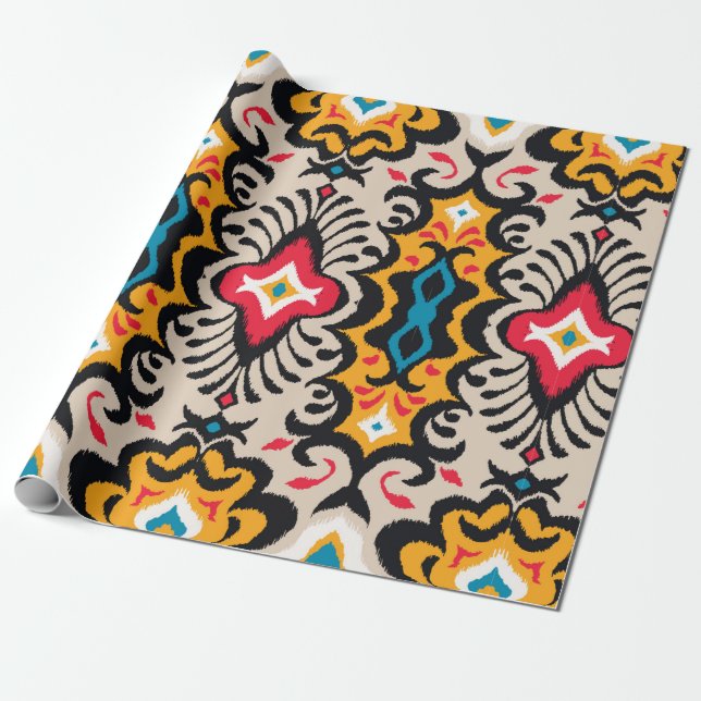 Sömlös mönster med paisley-prydnadsföremål presentpapper (Utrullad)