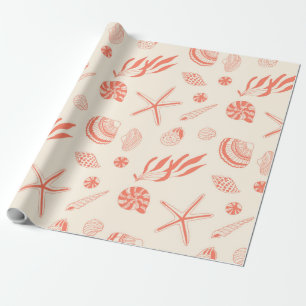 Sömlös mönster med snäckor presentpapper