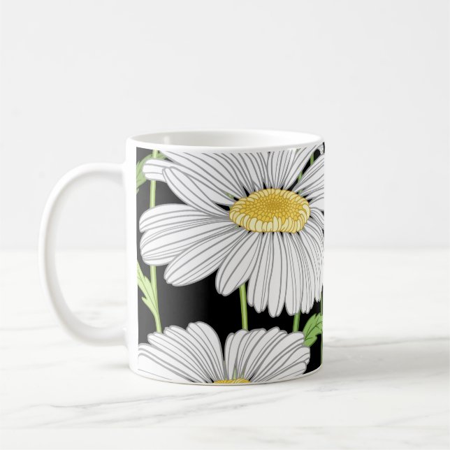Sömlös mönster med sommarblommor. kaffemugg (Vänster)