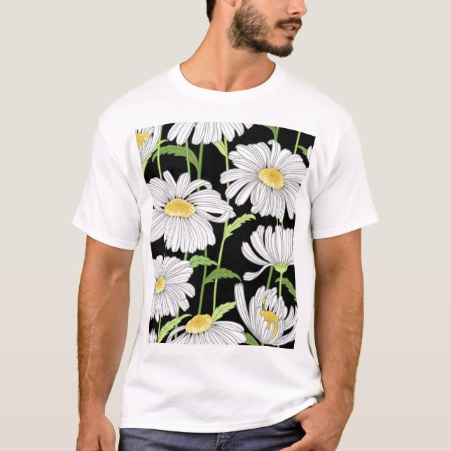 Sömlös mönster med sommarblommor. t shirt (Framsida)