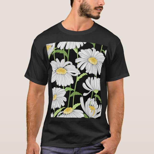 Sömlös mönster med sommarblommor. t shirt (Framsida)