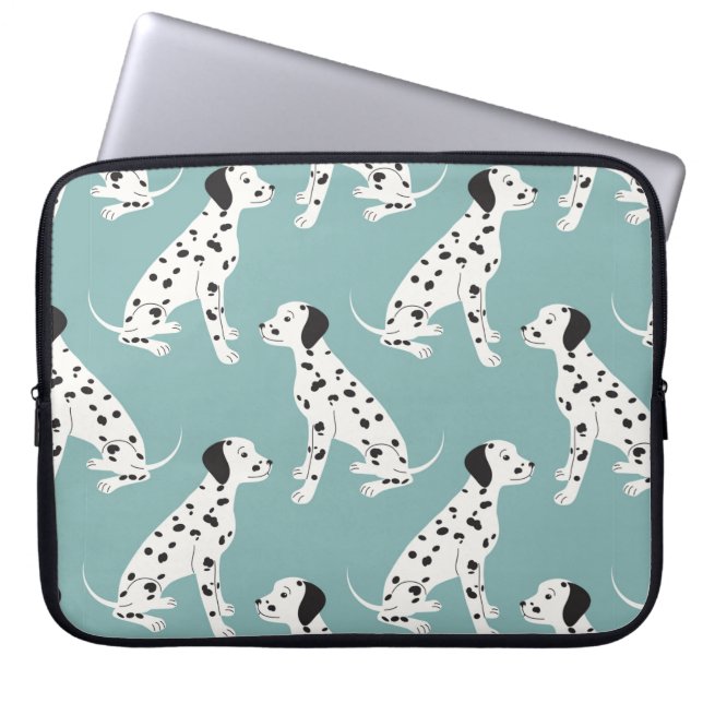 Sömlös mönster med söt dalmatik laptop fodral (Framsidan)
