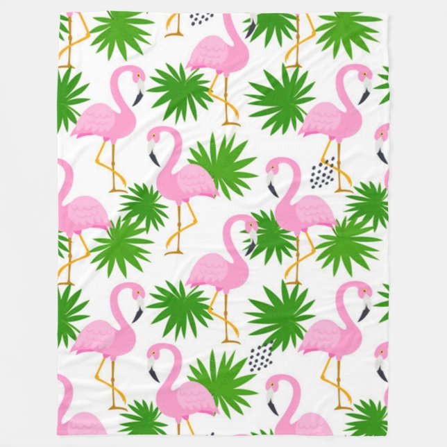 sömlös mönster-med-söt-flamingos fleecefilt (Framsidan)