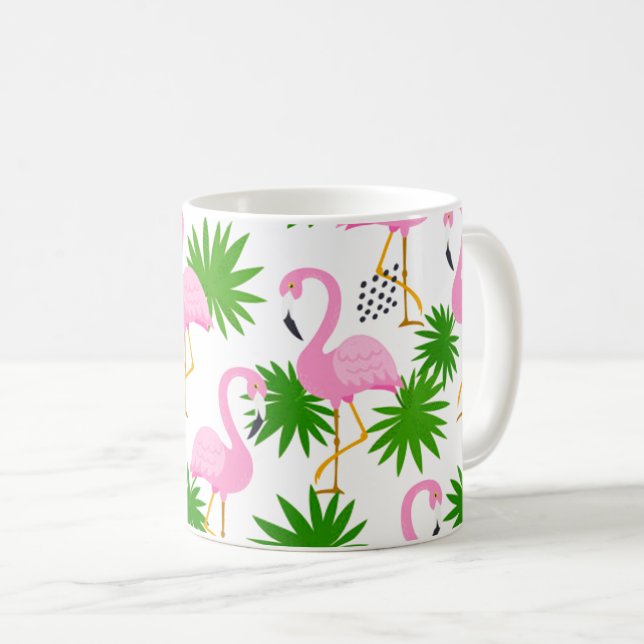 sömlös mönster-med-söt-flamingos kaffemugg (Framsida höger)