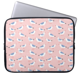 Sömlös mönster med söt tecknad fiskmåsar laptop fodral