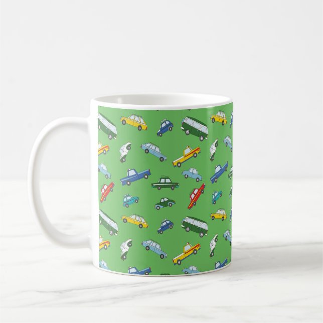 Sömlös mönster med söta hand plockade-retropersonb kaffemugg (Vänster)