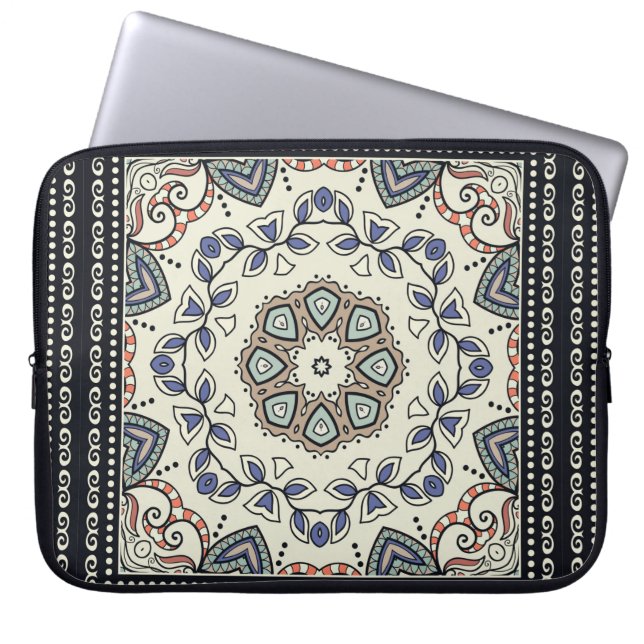 Sömlös mönster med stametniska mandala laptop fodral (Framsidan)