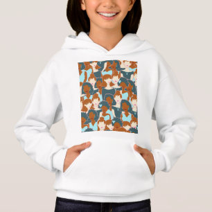 Sömlös mönster med svarta flickor och vita flickor t shirt