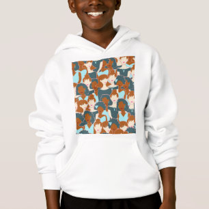 Sömlös mönster med svarta flickor och vita flickor t shirt