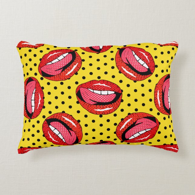 Sömlös mönster med tecknad plåster med li prydnadskudde (Framsidan)