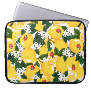 Sömlös mönster med tropiska sommarcitronfrukter laptop fodral