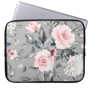 Sömlös mönster med vår blommor och löv. H Laptop Fodral