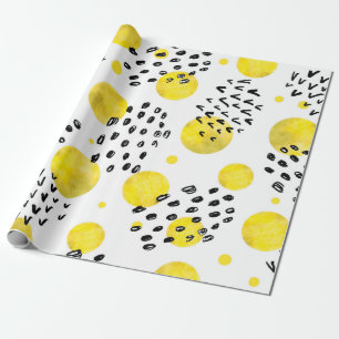Sömlös mönster med vattenfärgen polka dots presentpapper