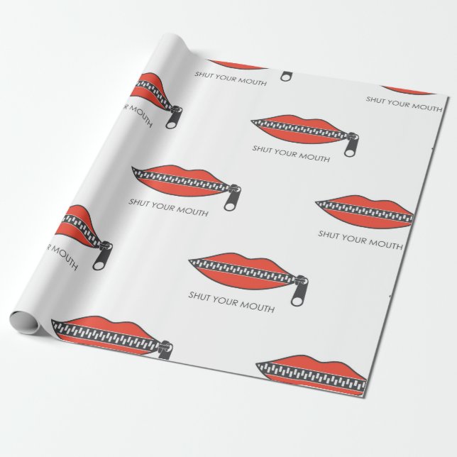 Sömlös mönster med Womans mun med blixtlås Presentpapper (Utrullad)