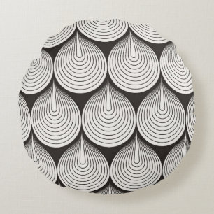 Sömlös mönster. Monokromt dekorativ snyggt. Geo Rund Kudde