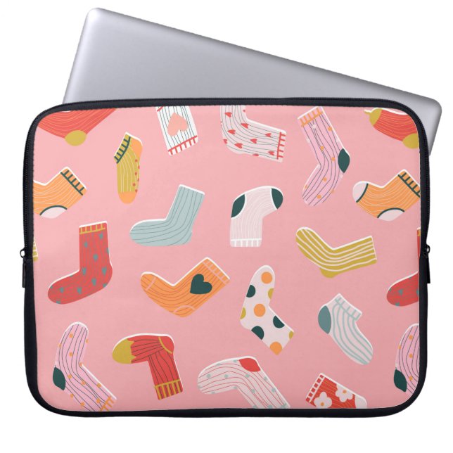 Sömlös mönster. Mysigt handdragen tecknad st Laptop Fodral (Framsidan)