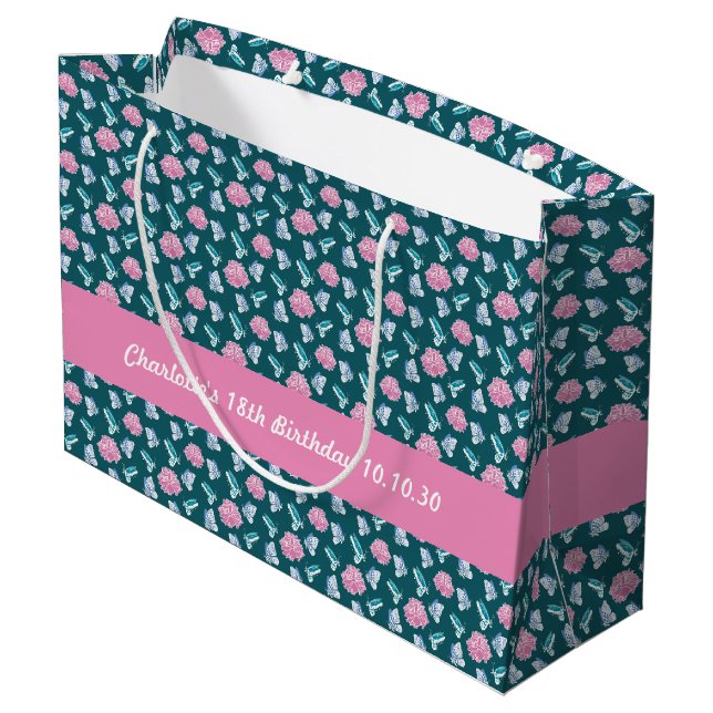 Sömlös Mönster och Rosa blomma (Baksidan Vinklad)