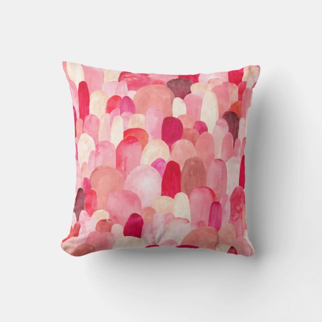 Sömlös mönster om rosa, rött och beige fläckar. Wa Kudde (Framsida)