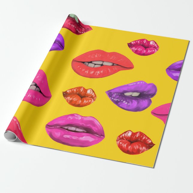 Sömlös mönster på 80-talet stil, färgad glamor presentpapper (Utrullad)