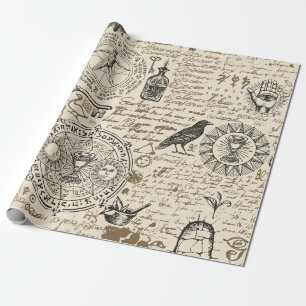 Sömlös mönster på temat alkemi i vintage Presentpapper