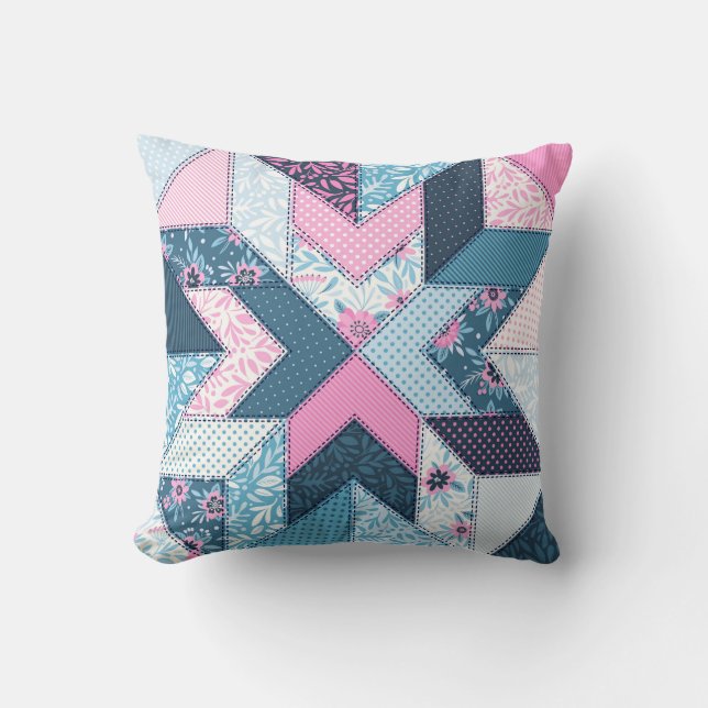 Sömlös mönster. Patchwork.  Kudde (Framsida)