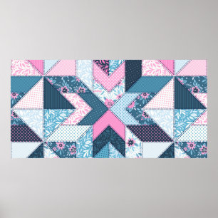 Sömlös mönster. Patchwork.  Poster