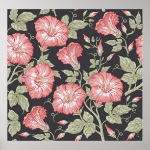 Sömlös mönster. Petunia-blommor. Beautif Poster
